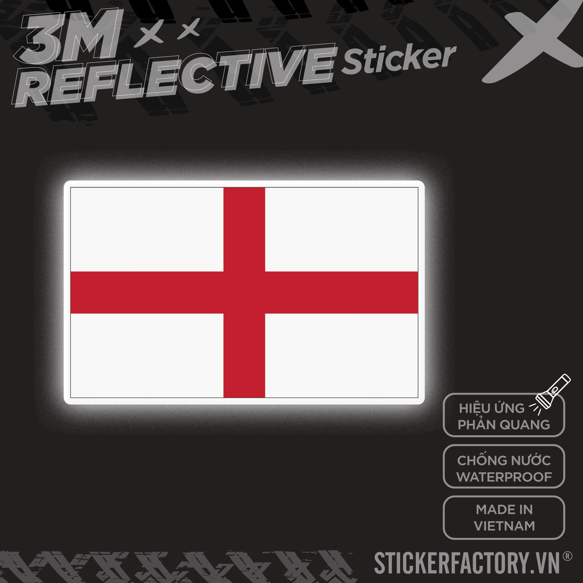 ENGLAND FLAG 3M - Reflective Sticker Die-cut