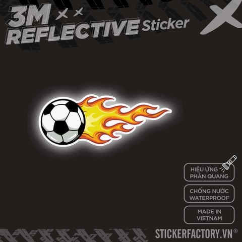  FIRE FOOTBALL 3M - Reflective Sticker Die-cut 