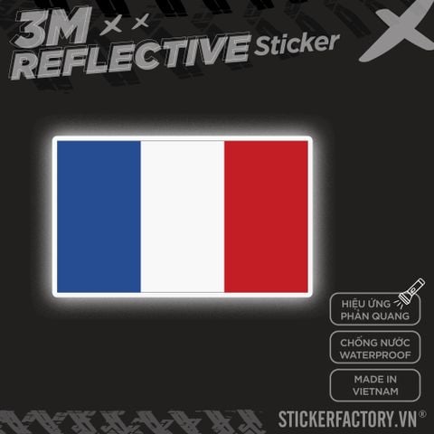  FRANCE FLAG 3M - Reflective Sticker Die-cut 