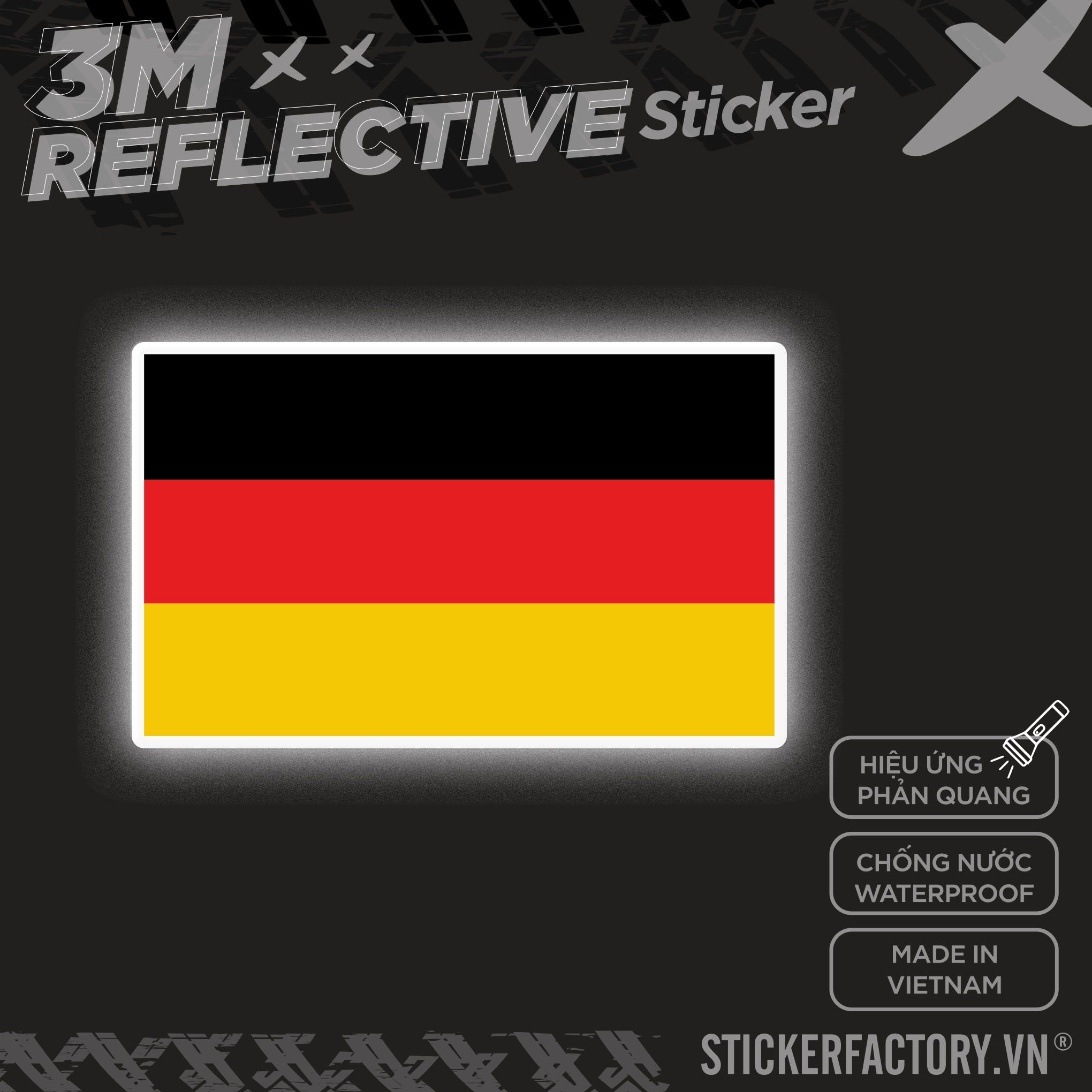 GERMANY FLAG 3M - Reflective Sticker Die-cut