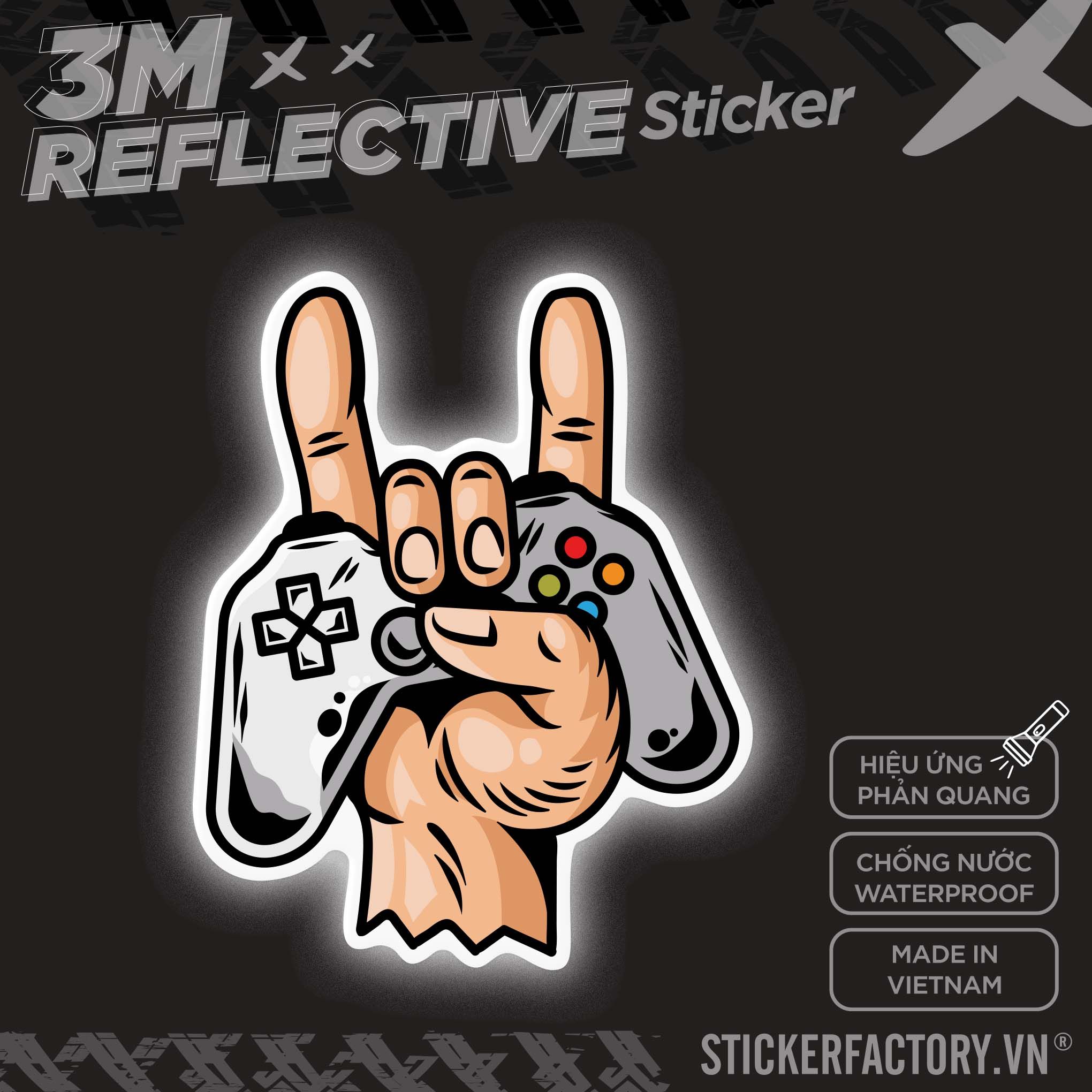 HAND HOLDS GAMEPAD 3M - Reflective Sticker Die-cut