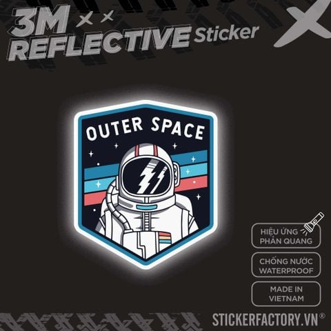  OUTER SPACE LOGO 3M - Reflective Sticker Die-cut 