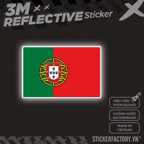  PORTUGAL FLAG 3M - Reflective Sticker Die-cut 