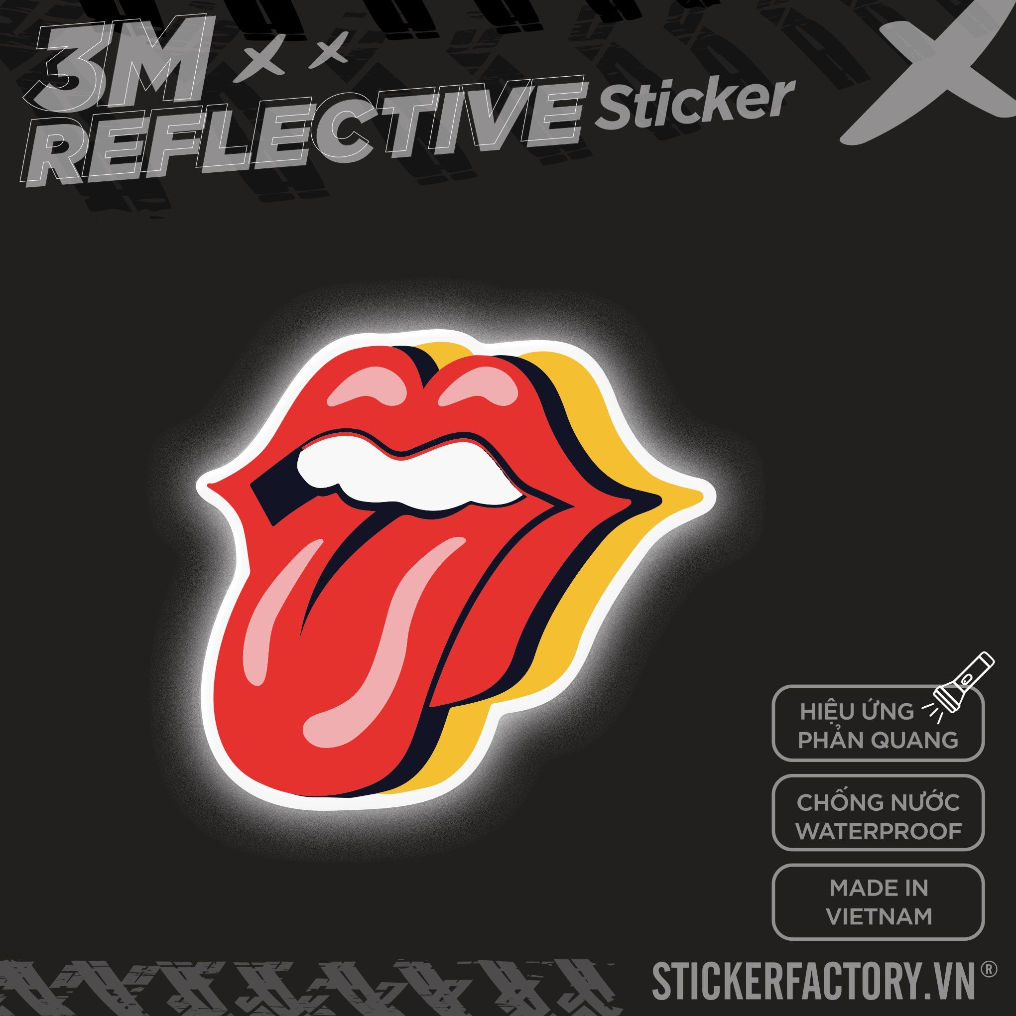 ROLLING STONES 3M - Reflective Sticker Die-cut