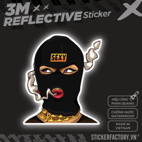  SEXY MASK GIRL 3M - Reflective Sticker Die-cut 