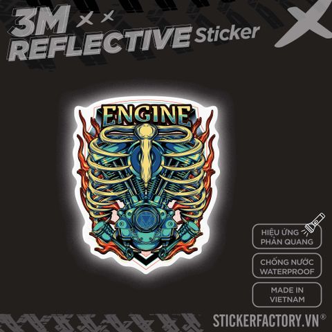  ENGINE SKELETON 3M - Reflective Sticker Die-cut 