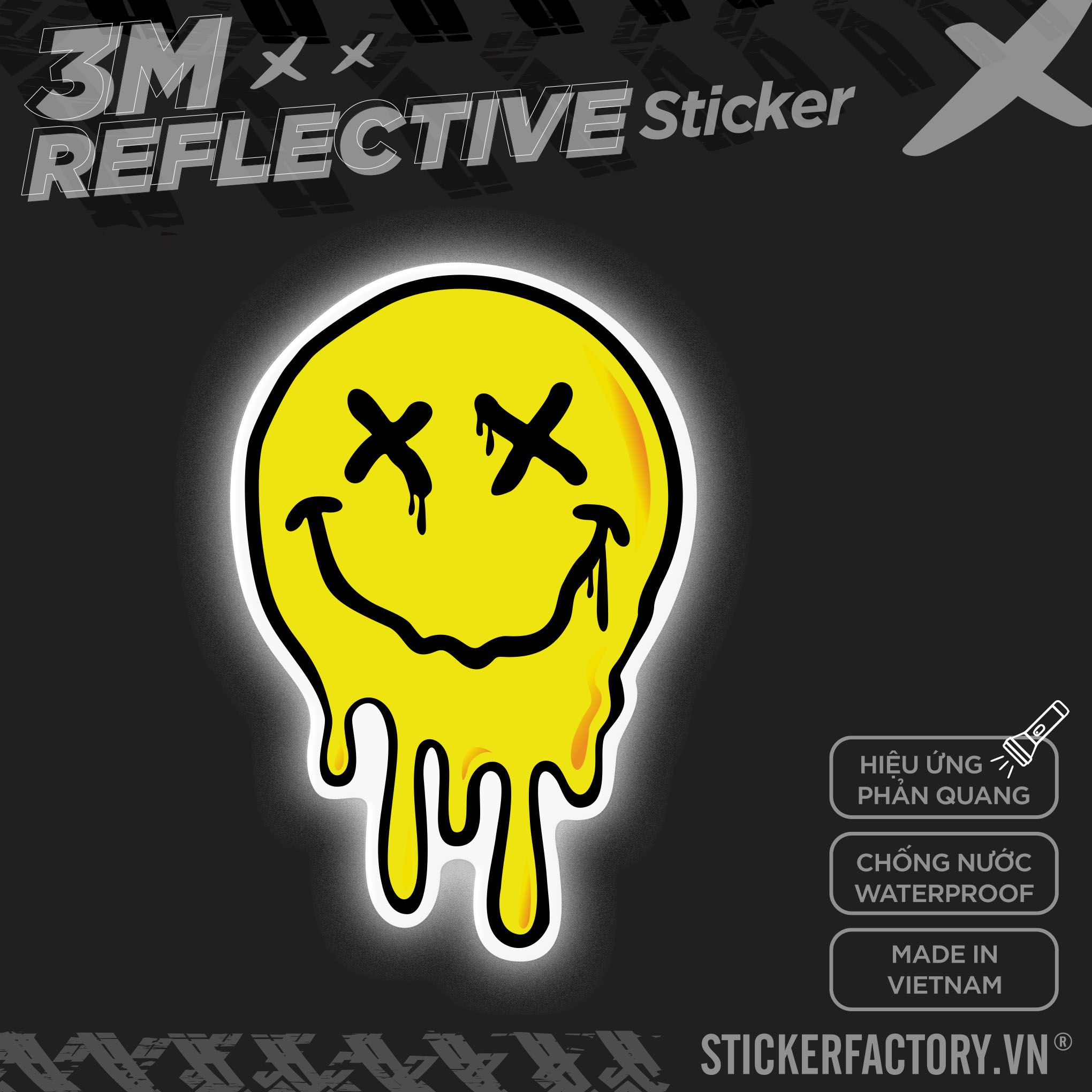 MELTING SMILE XX 3M - Reflective Sticker Die-cut