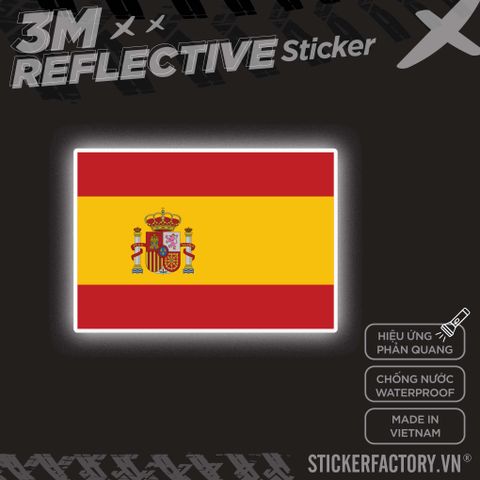  SPAIN FLAG 3M - Reflective Sticker Die-cut 
