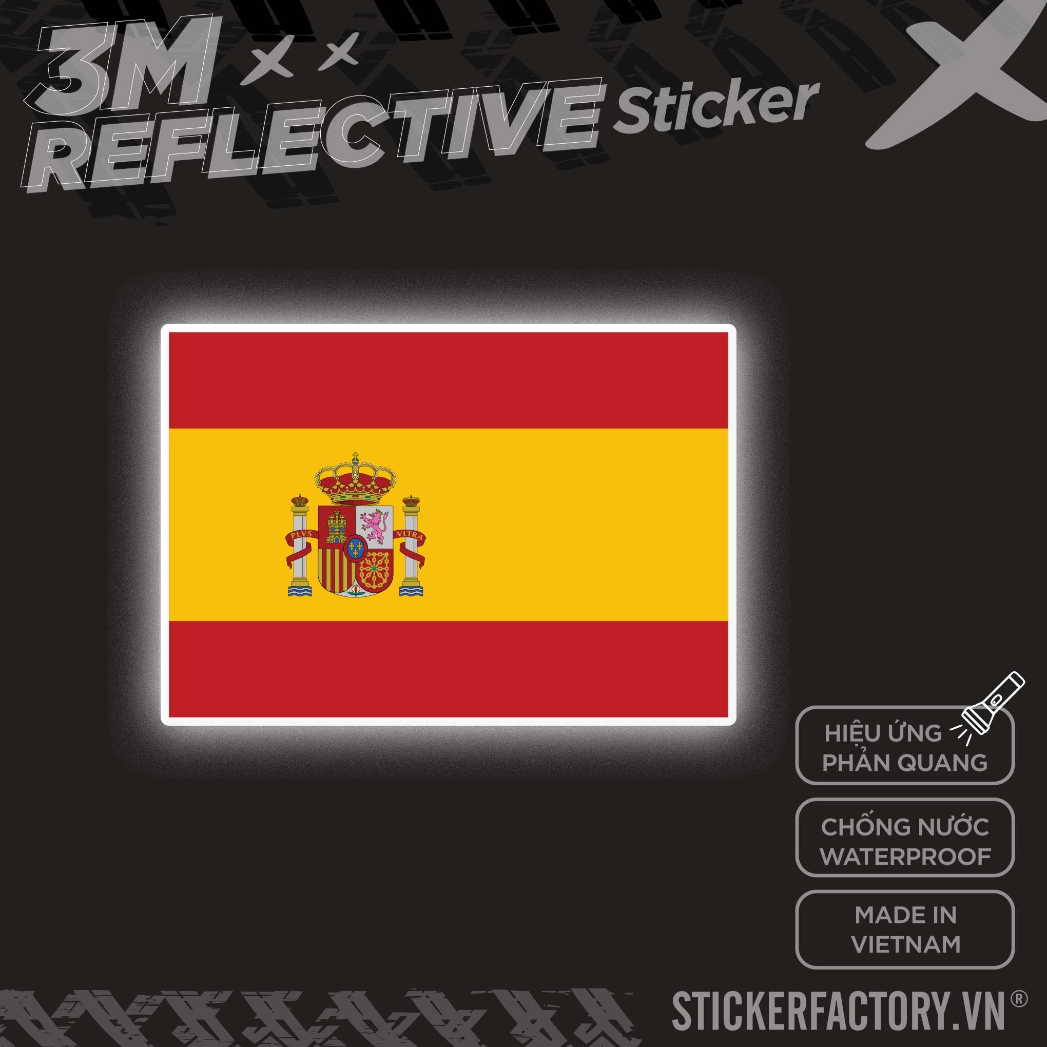 SPAIN FLAG 3M - Reflective Sticker Die-cut