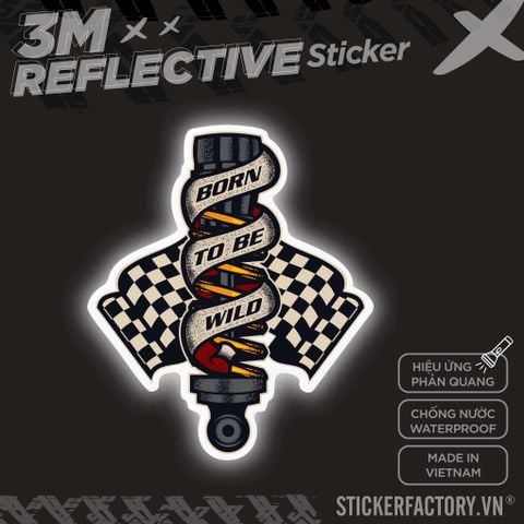  BORN TO BE WILD SPARK PLUG 3M - Reflective Sticker Die-cut 