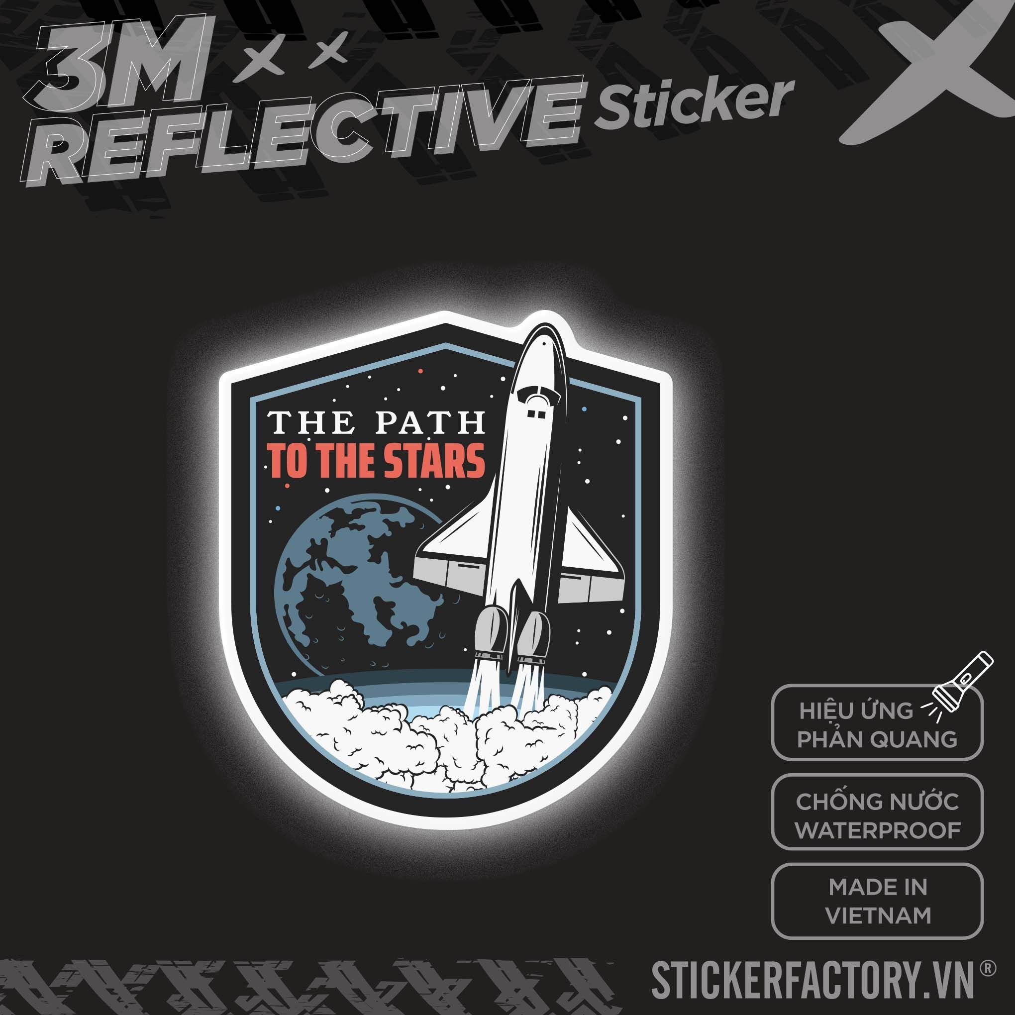 THE PATH TO THE STARS SPACE LOGO 3M - Reflective Sticker Die-cut