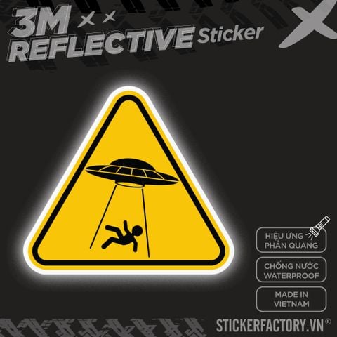  BEWARE ALIEN SIGN 3M - Reflective Sticker Die-cut 