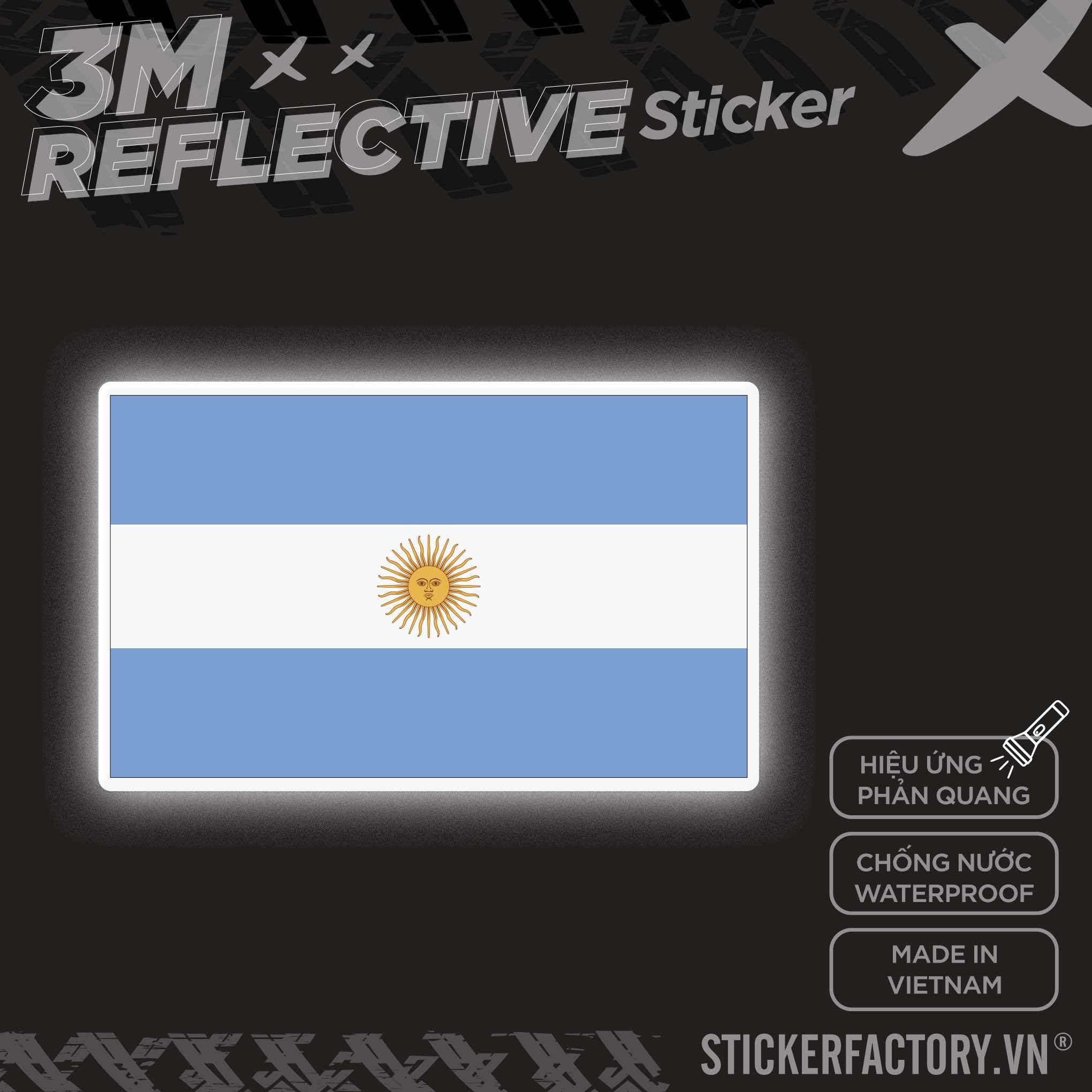 ARGENTINA FLAG 3M - Reflective Sticker Die-cut
