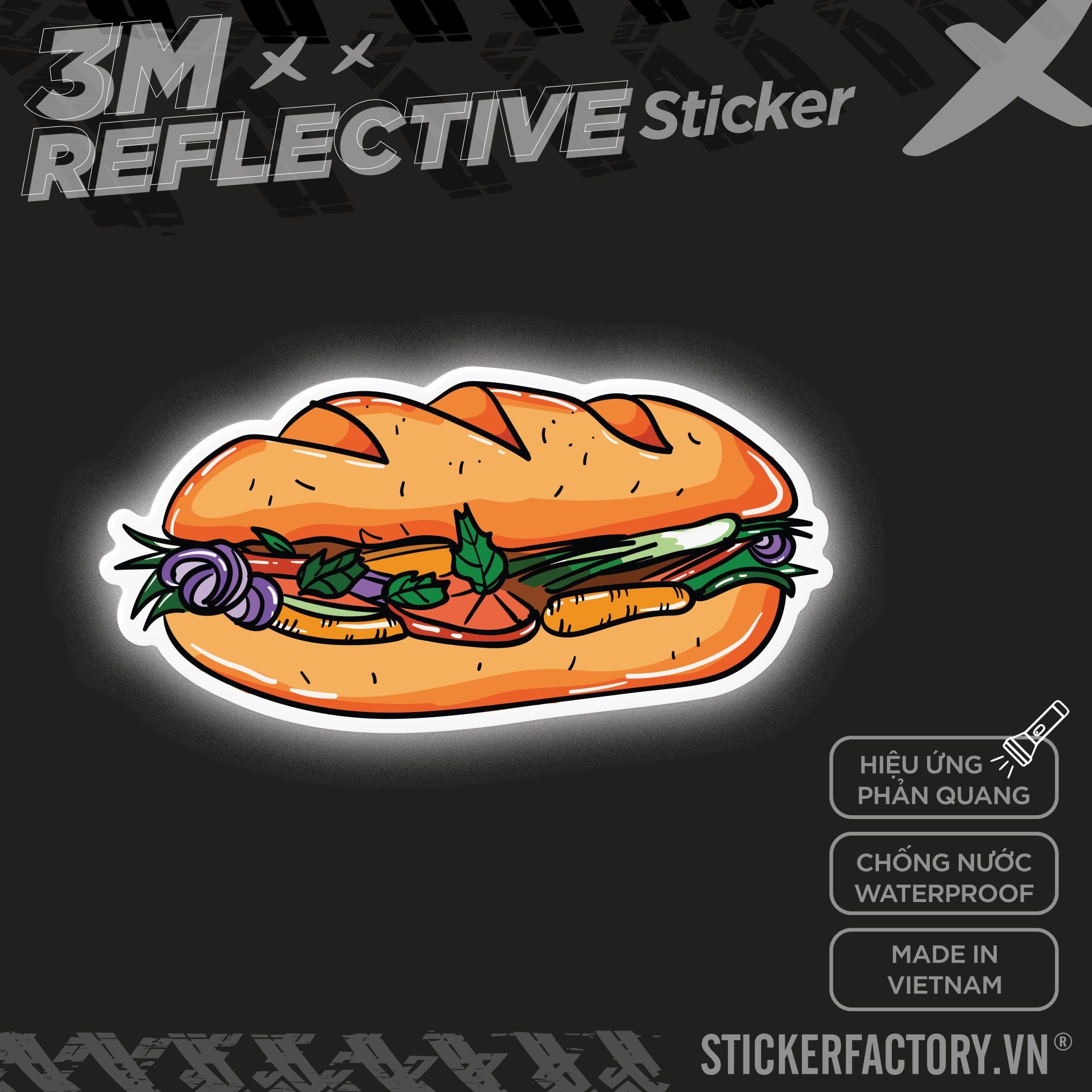 BANH MI 3M - Reflective Sticker Die-cut