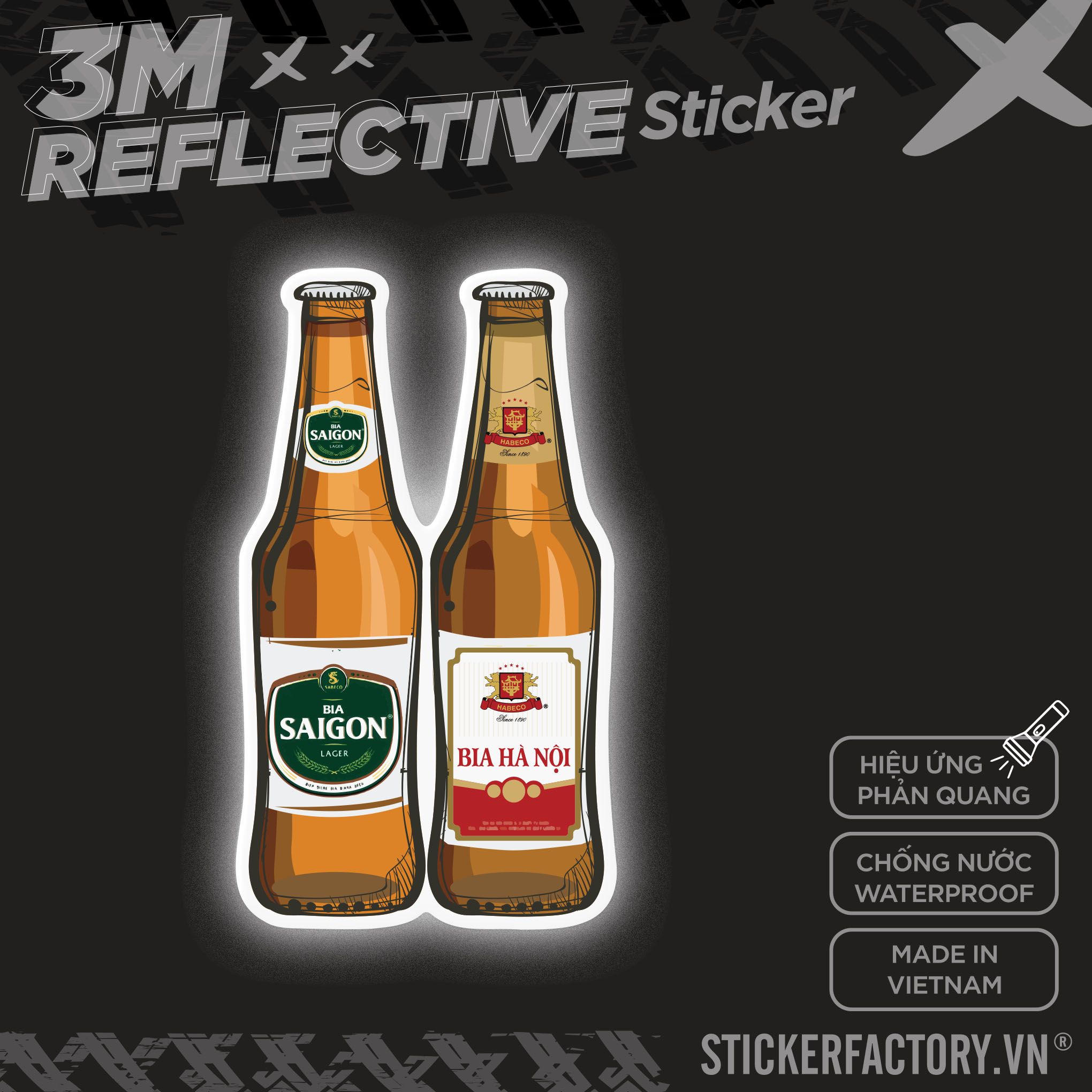 BIA SAIGON HANOI 3M - Reflective Sticker Die-cut