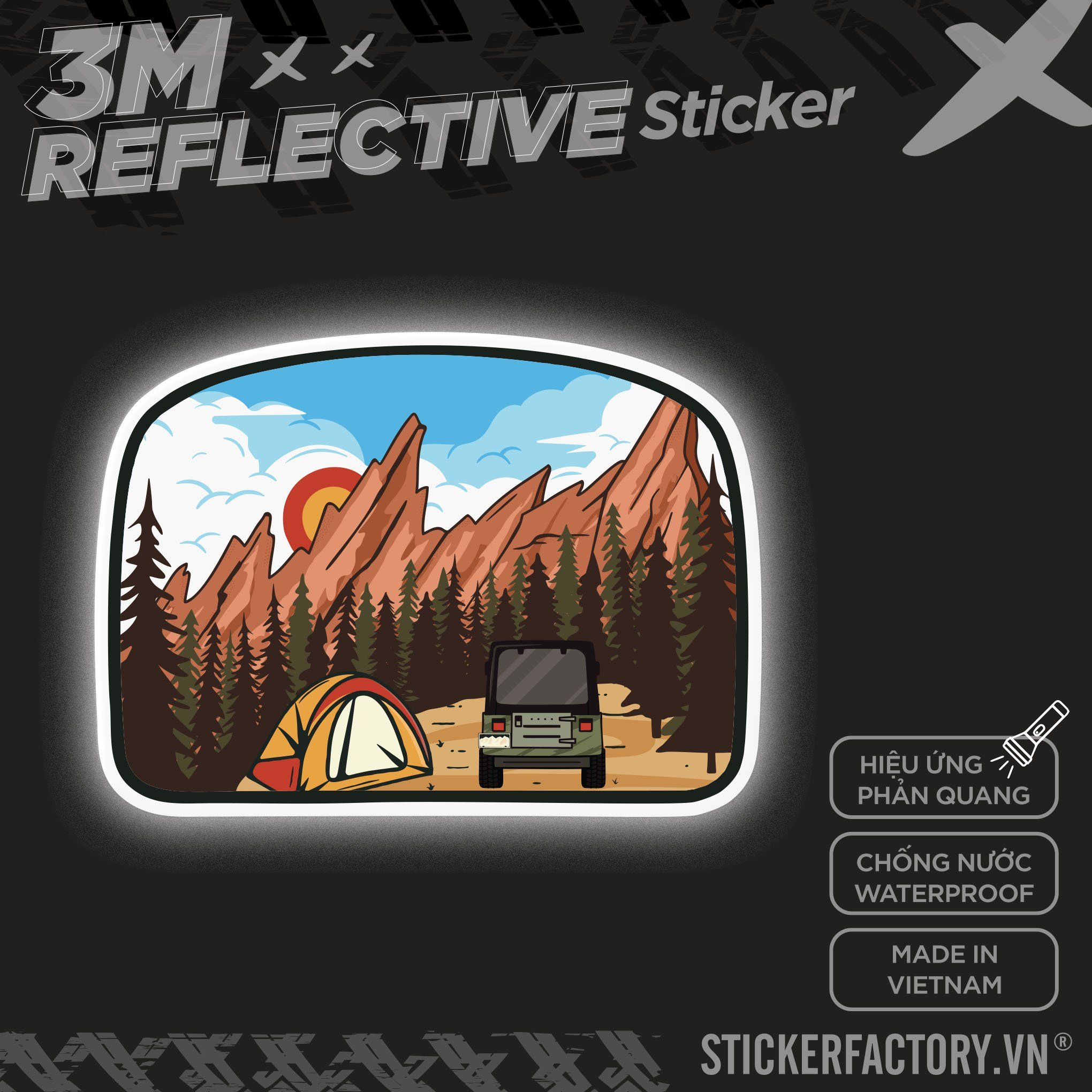 CAMPING ON THE MOUNTAIN 3M - Reflective Sticker Die-cut