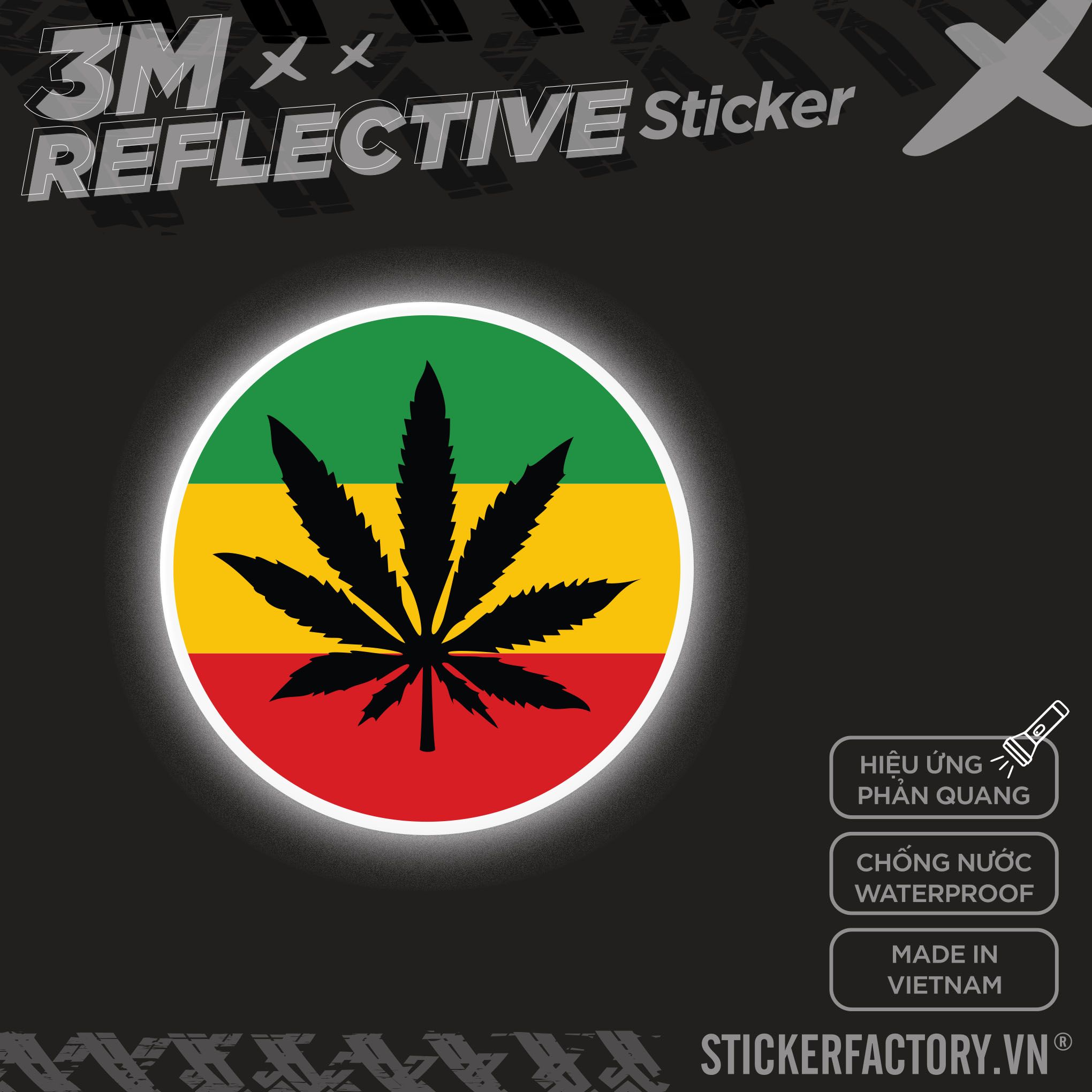 CANNABIS LOGO 3M - Reflective Sticker Die-cut