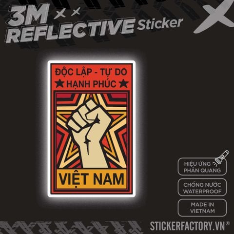  ĐỘC LẬP TỰ DO HẠNH PHÚC 3M - Reflective Sticker Die-cut 