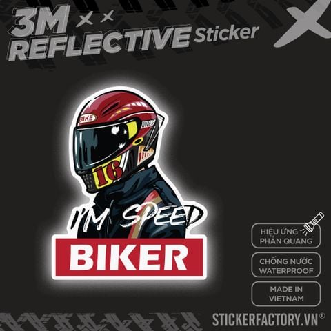  IM SPEED BIKER 3M - Reflective Sticker Die-cut 