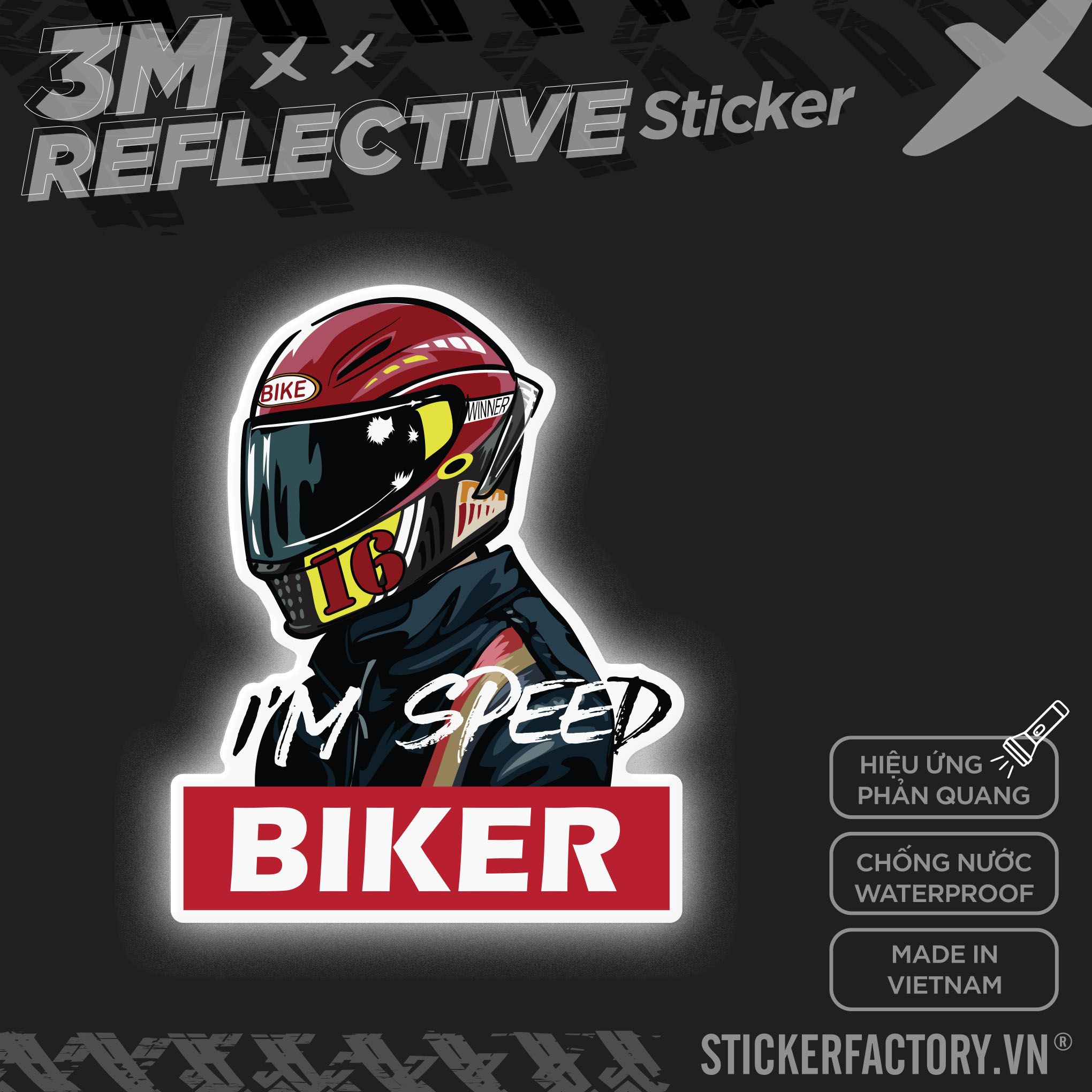 IM SPEED BIKER 3M - Reflective Sticker Die-cut