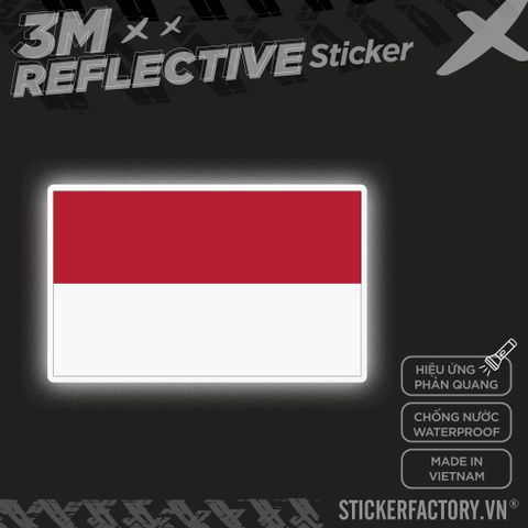  INDONESIA FLAG 3M - Reflective Sticker Die-cut 