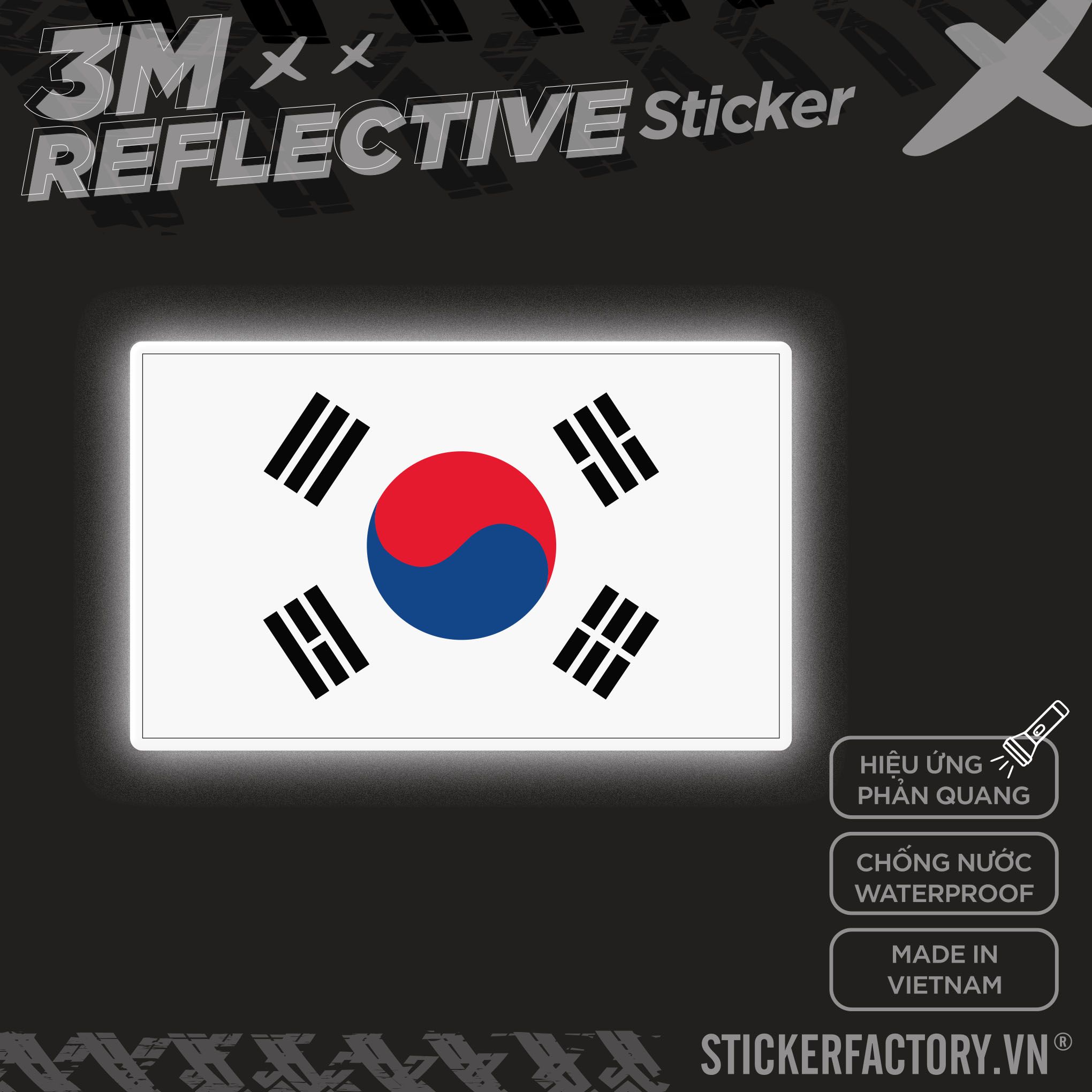 KOREAN FLAG 3M - Reflective Sticker Die-cut