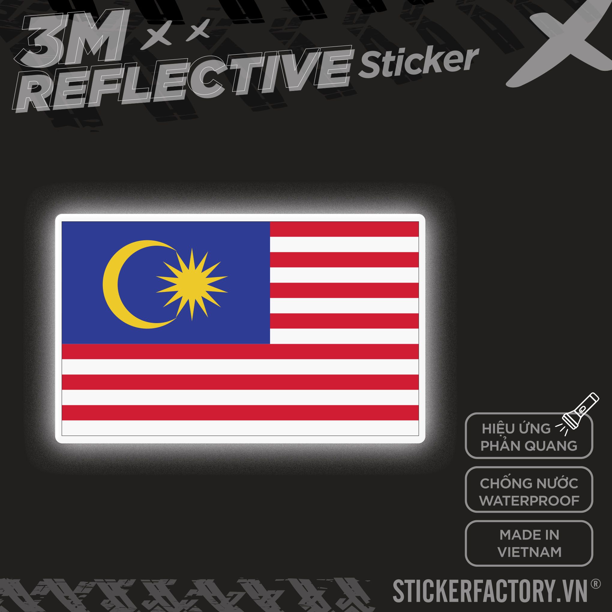 MALAYSIA FLAG 3M - Reflective Sticker Die-cut