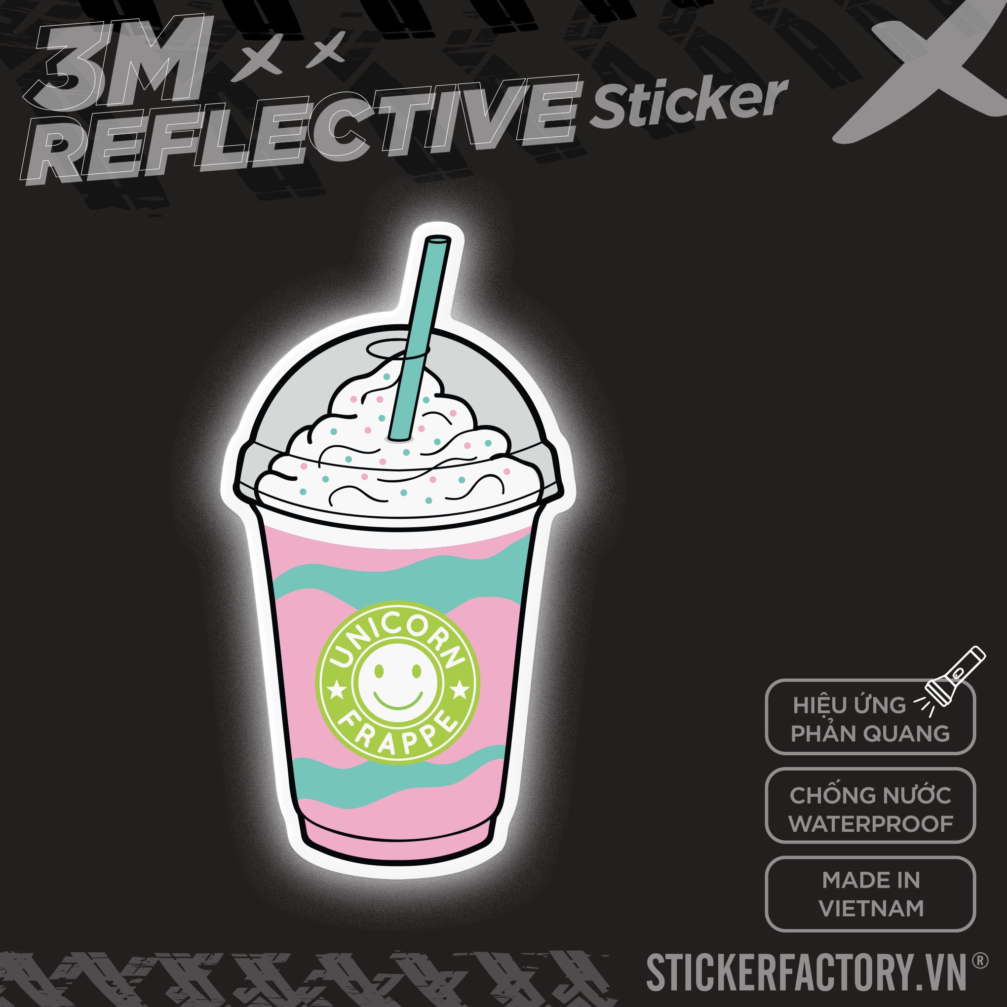 UNICORN MILK TEA 3M - Reflective Sticker Die-cut