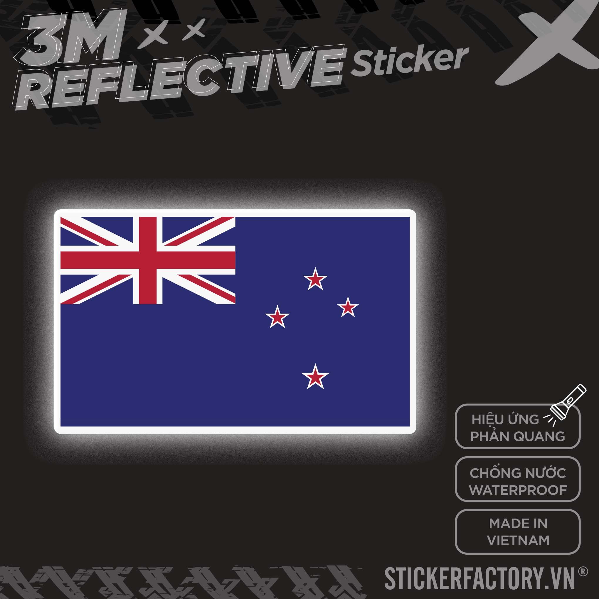 NEW ZEALAND FLAG 3M - Reflective Sticker Die-cut