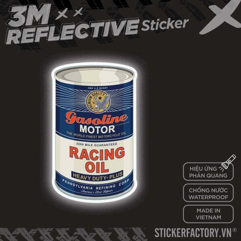  GASOLINE MOTOR RACING OIL 3M - Reflective Sticker Die-cut 
