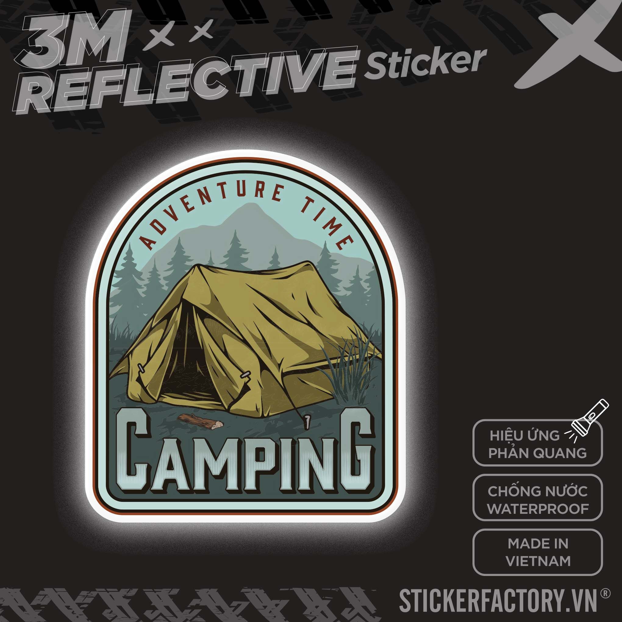 ADVENTURE TIME CAMPING 3M - Reflective Sticker Die-cut