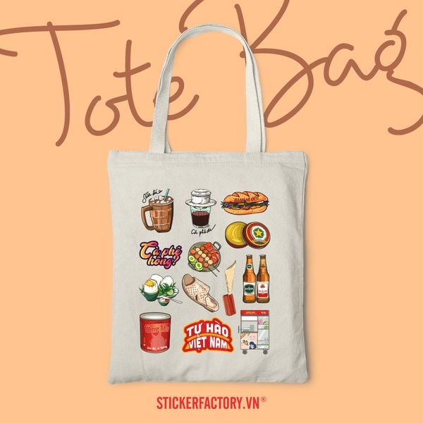  TOTE001 Vietnam Elements - Túi Tote Canvas Bag 