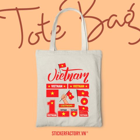  TOTE008 Flag Of Vietnam - Túi Tote Canvas Bag 