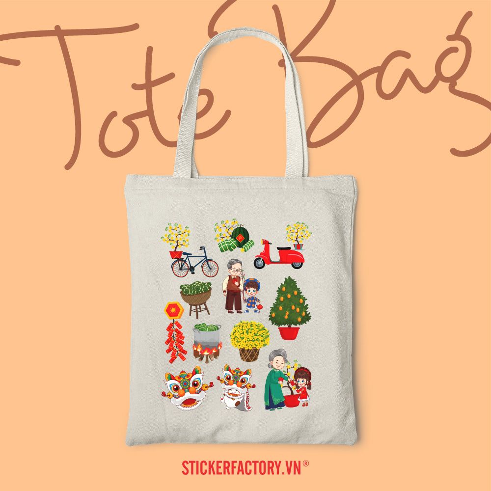 TOTE022 Tet Holiday in Vietnam - Túi Tote Canvas Bag