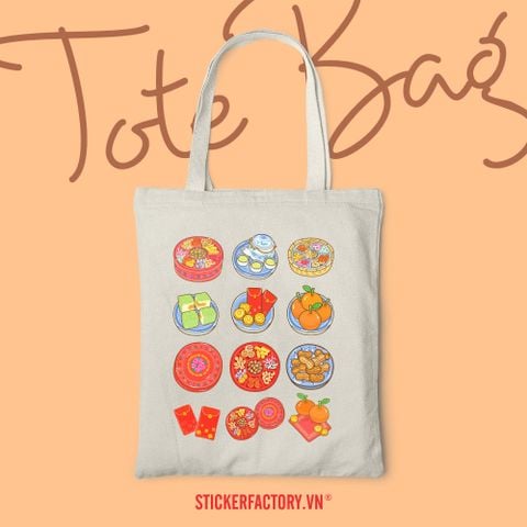  TOTE025 Vietnamese Tet Jam Cake - Túi Tote Canvas Bag 