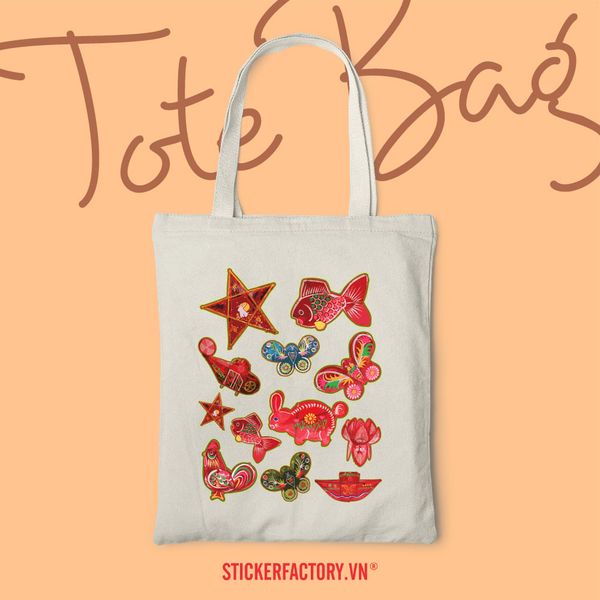  TOTE003 Vietnam Lantern - Túi Tote Canvas Bag 