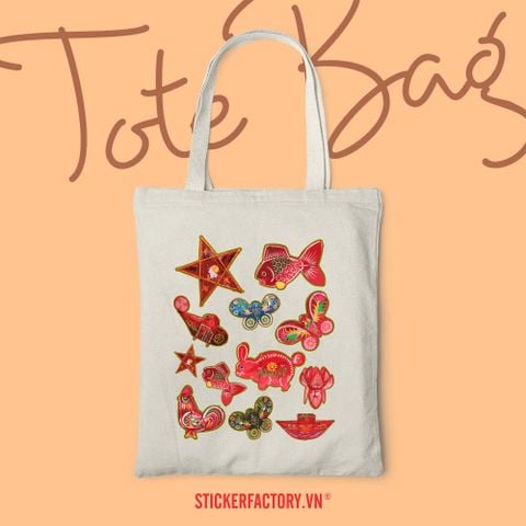  TOTE003 Vietnam Lantern - Túi Tote Canvas Bag 