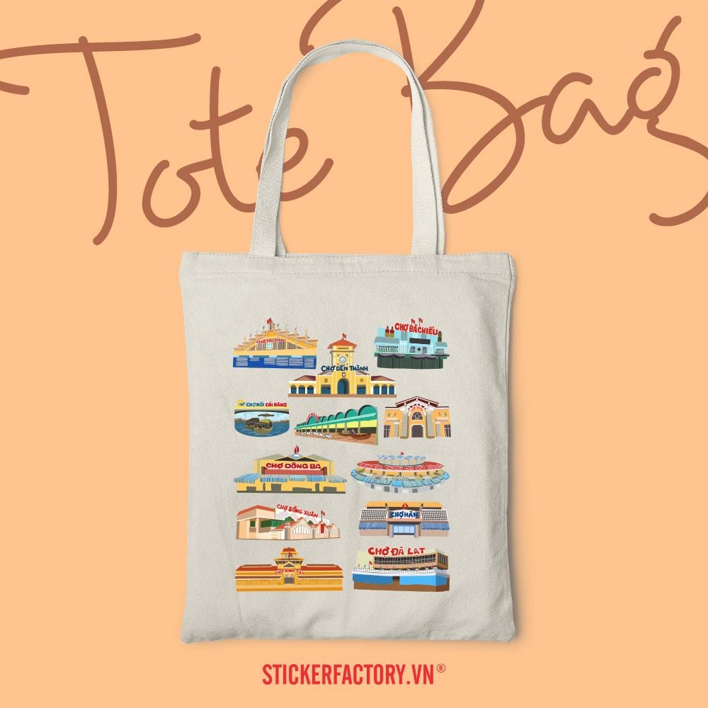TOTE00016 Vietnamese Market - Túi Tote Canvas Bag