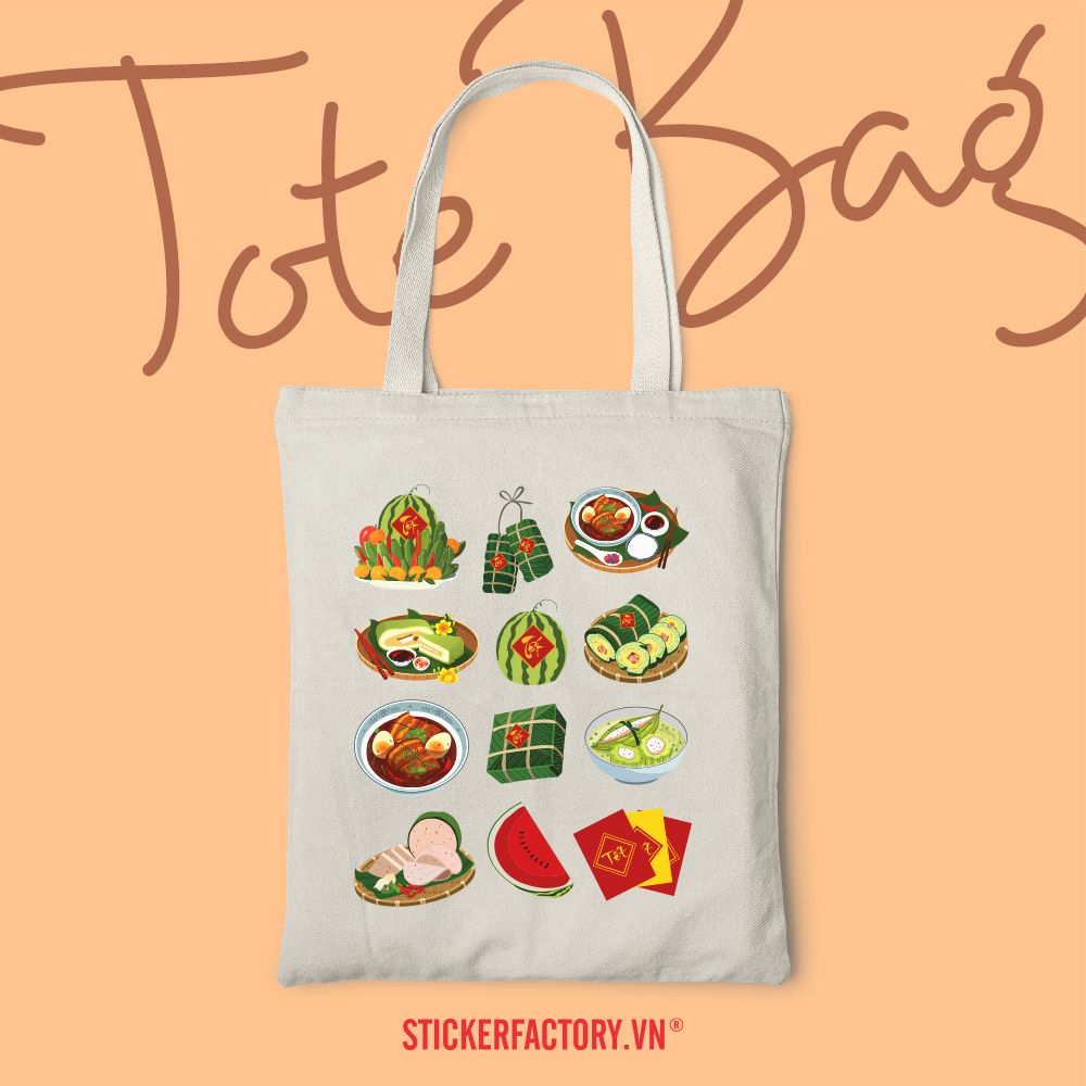 TOTE024 Taste of Vietnamese Tet - Túi Tote Canvas Bag