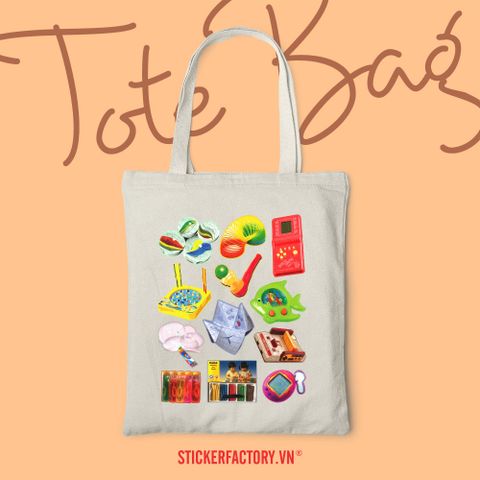  TOTE015 Vietnamese Childhood Toy - Túi Tote Canvas Bag 