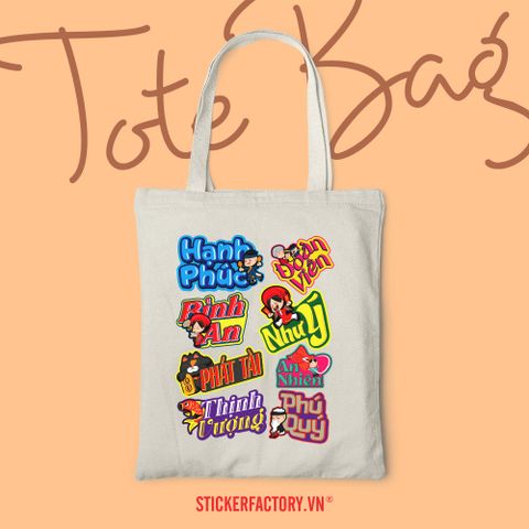 TOTE023 Vietnamese Wishes - Túi Tote Canvas Bag 