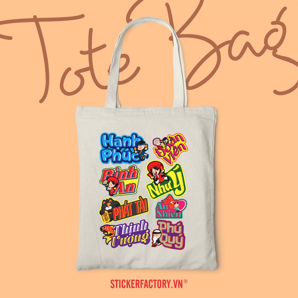 TOTE023 Vietnamese Wishes - Túi Tote Canvas Bag