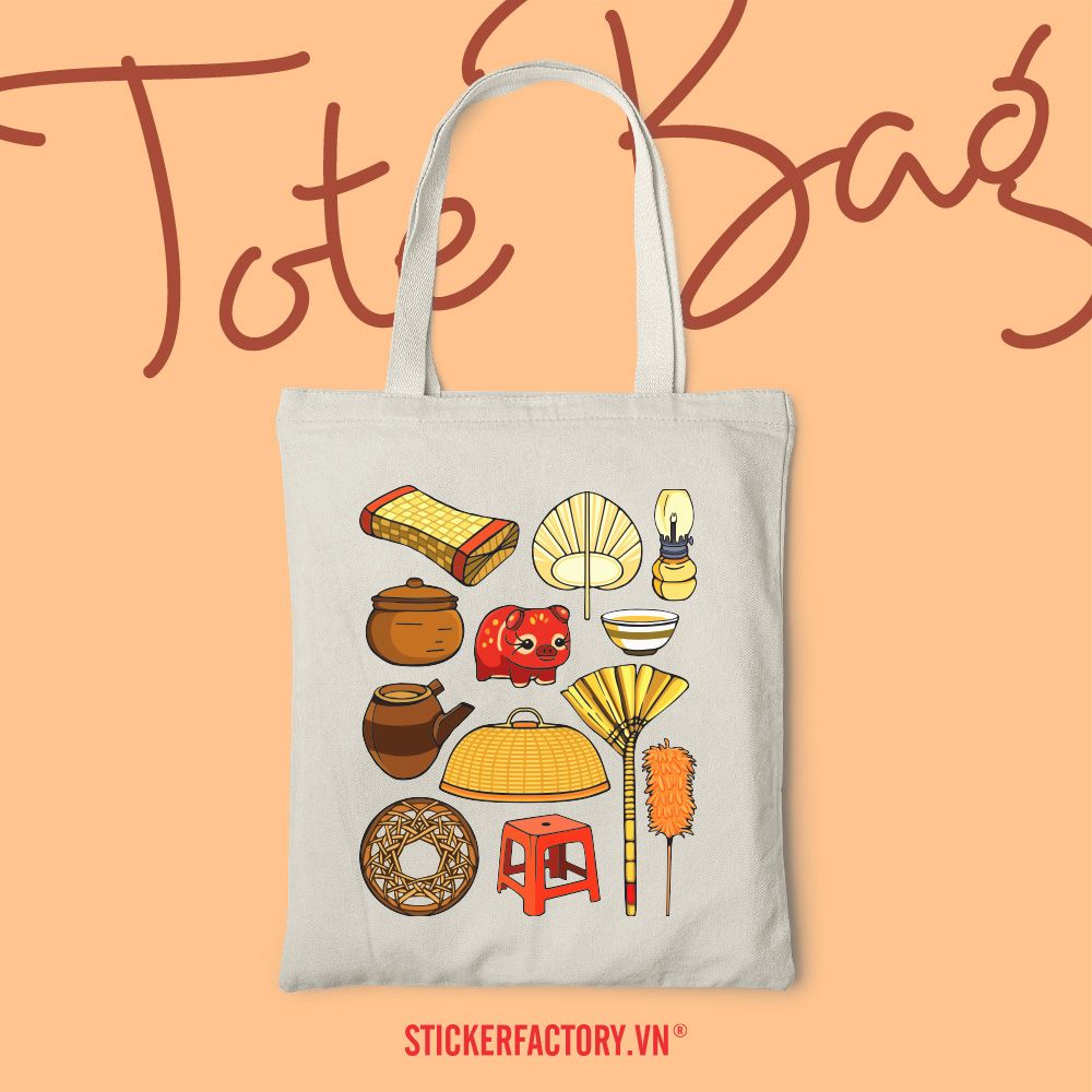 TOTE031 Vietnamese Traditional - Túi Tote Canvas Bag