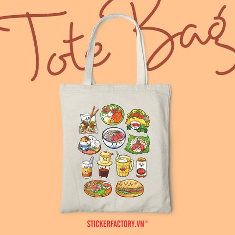  TOTE030 What to eat in Vietnam? - Túi Tote Canvas Bag 