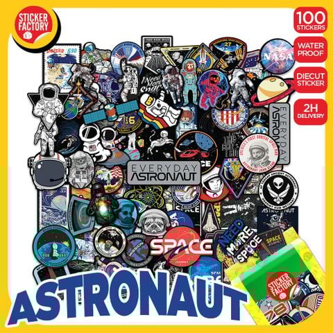  Astronaut Phi hành gia vũ trụ - Set 100 sticker hình dán 