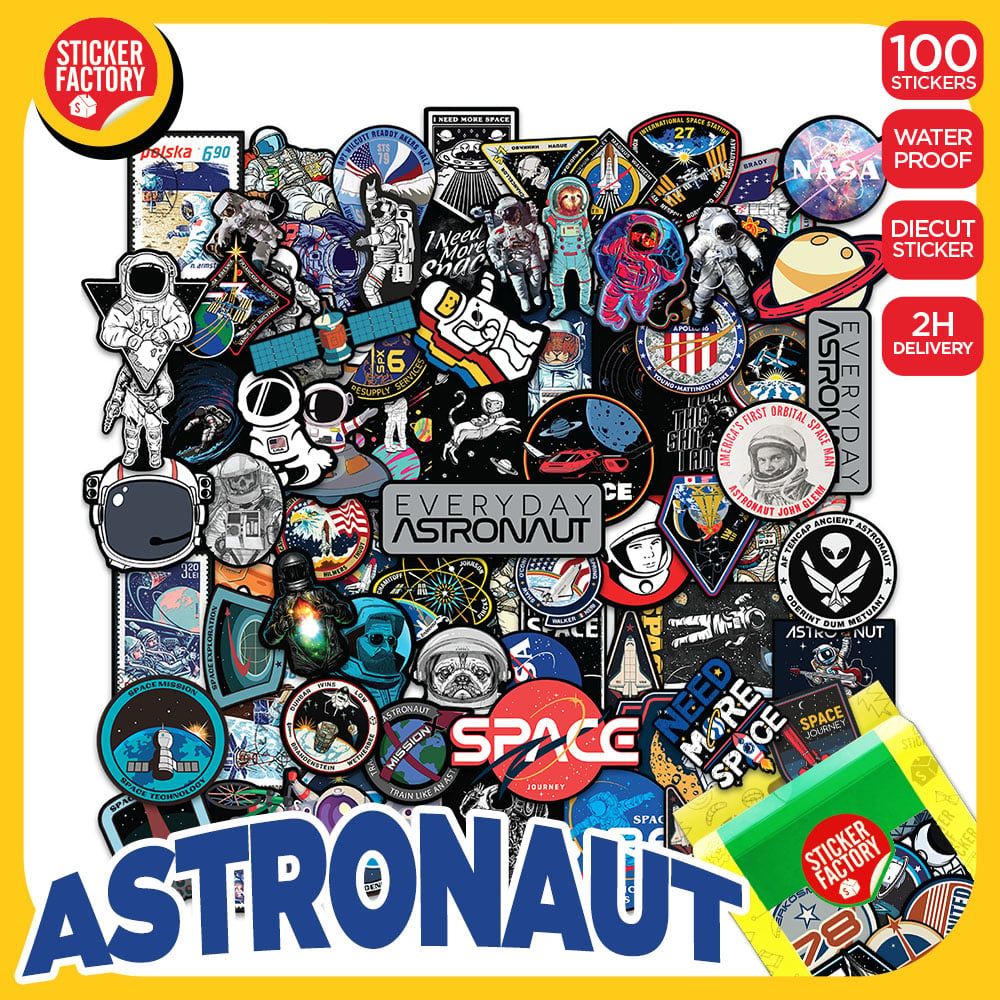 Astronaut Phi hành gia vũ trụ - Set 100 sticker hình dán
