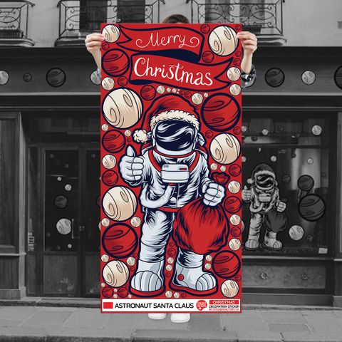 ASTRONAUT SANTA CLAUS - Noel Decoration Sticker 