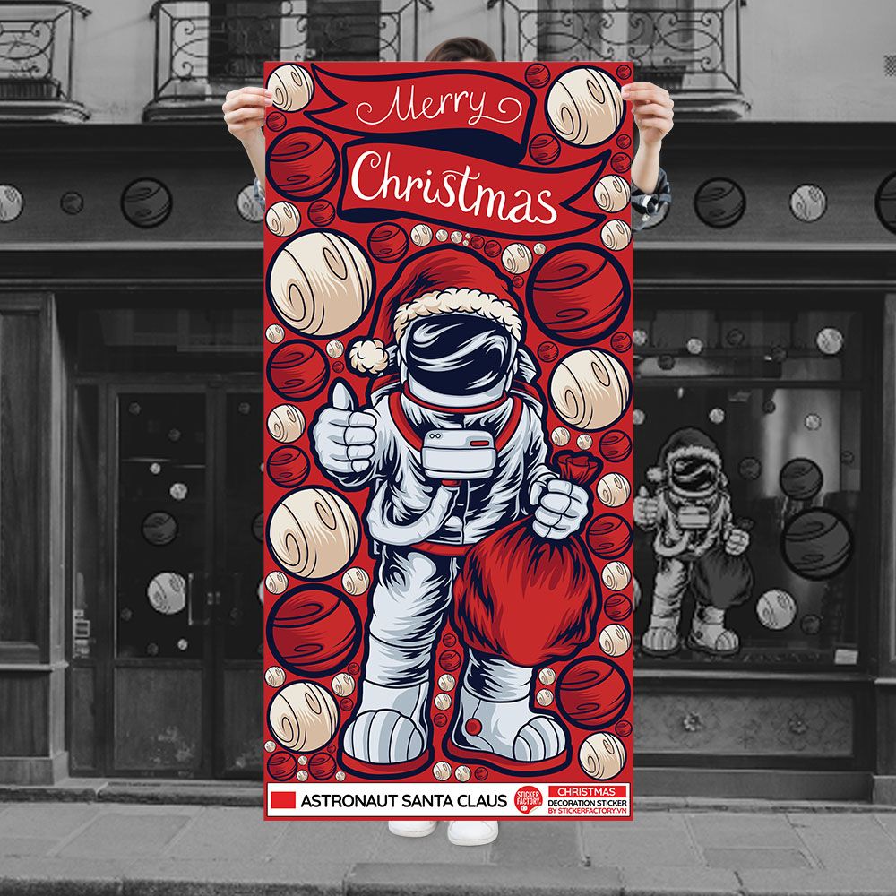 ASTRONAUT SANTA CLAUS - Noel Decoration Sticker