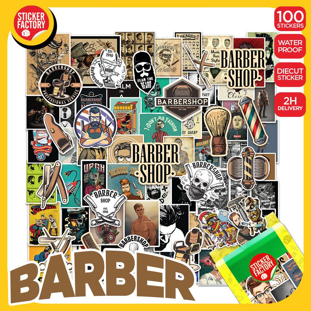 Barber hớt tóc - Set 100 sticker hình dán