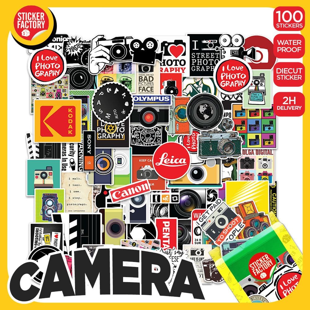 Camera - Set 100 sticker hình dán